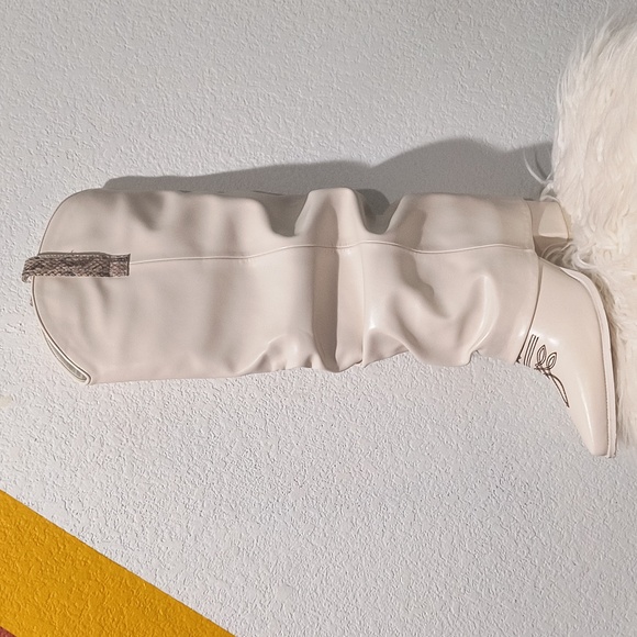 Women Fold Over Western Boots Chunky Heel Pointed Toe Cowboy Knee High Boots. - Picture 2 of 16